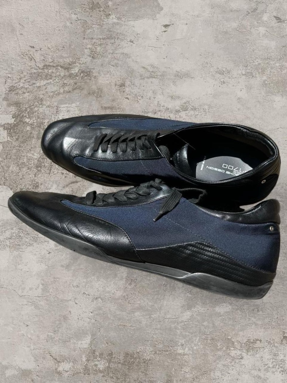 Porsche Design P1700 Men’s Driving Sneakers Black Leather Made In Italy 45 11.5